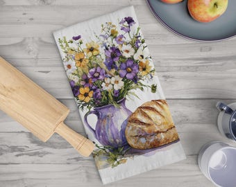 Paño de cocina para masa madre - Funda para masa fermentada - Paño para hornear - Amante del pan - Artículos de cocina útiles - Floral