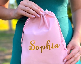 Personalized Drawstring Bag Custom Name Bridesmaid Gift Bags Wedding Favor Custom Personalized Pouch Velvet Drawstring Bags 8x10 inches