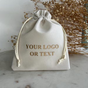 50 Custom Logo Velvet Drawstring Pouch: Jewelry Gift Bag (5x6 in, 12x15 cm)