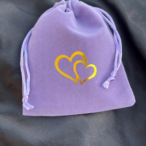 Personalized Velvet Wedding Favor Bags: Heart Design Drawstring Pouches