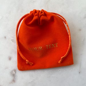 50 pcs Custom Logo Orange Velvet Jewelry Bag, Jewelry Pouch, Jewelry Bag, Jewelry Gift Bag, Small Pouch, Drawstring bag, Small Pouch