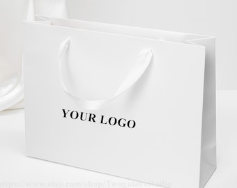 50 pcs Custom Text or Logo Gift Bags for Brands