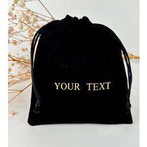 Tasje met aangepaste tekst of logo, gepersonaliseerd pakket, sieradentassen, tasje met trekkoord, fluwelen cadeauverpakking, zwarte zakjes met trekkoord