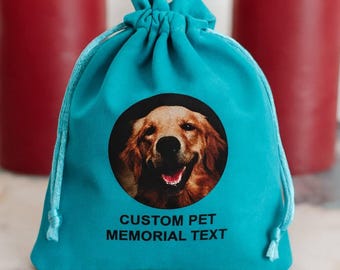 Personalized Velvet Pet Cremation Ashes Bag: Dog/Cat Memorial Keepsake