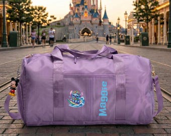 Personalized Stitch Duffle Bag, Custom Name Disney Family Travel Bag, Disney Weekender Bag, Kids Travel Bag, Vacation Carry On, Stitch Gift
