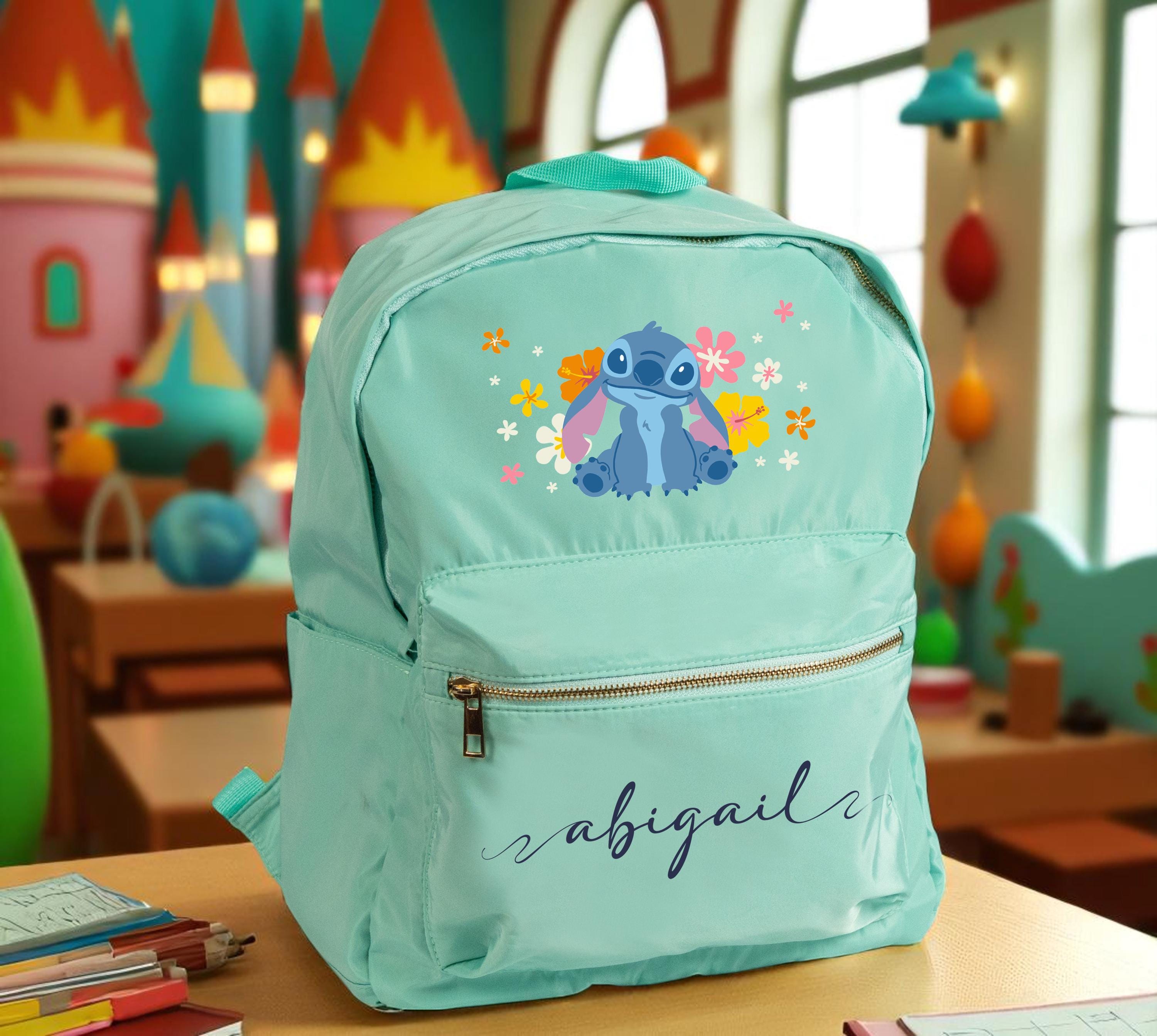 Stitch Kids Backpack - Green and Gray Disney Stitch Kids Rainbow Tie Dye 17 main image 2