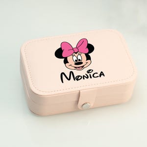 Cute Jewelry Boxes for Girls, Personalized Jewelry Case, Gift for Her, Christmas Gift for Daughter, Granddaughter Gifts, Minnie Mouse Disney