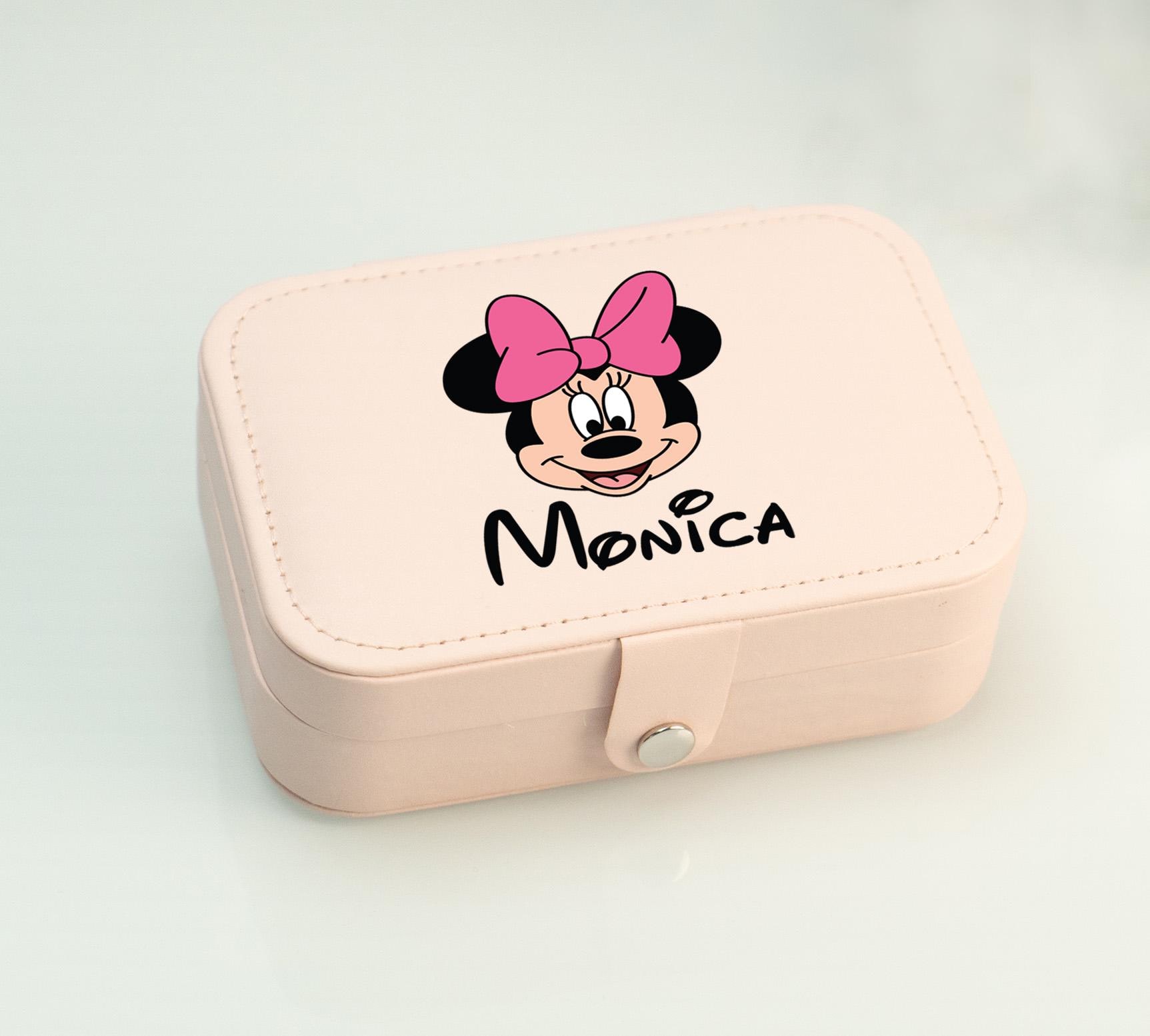 Personalized Minnie Mouse Jewelry Box, Vegan Leather Disney