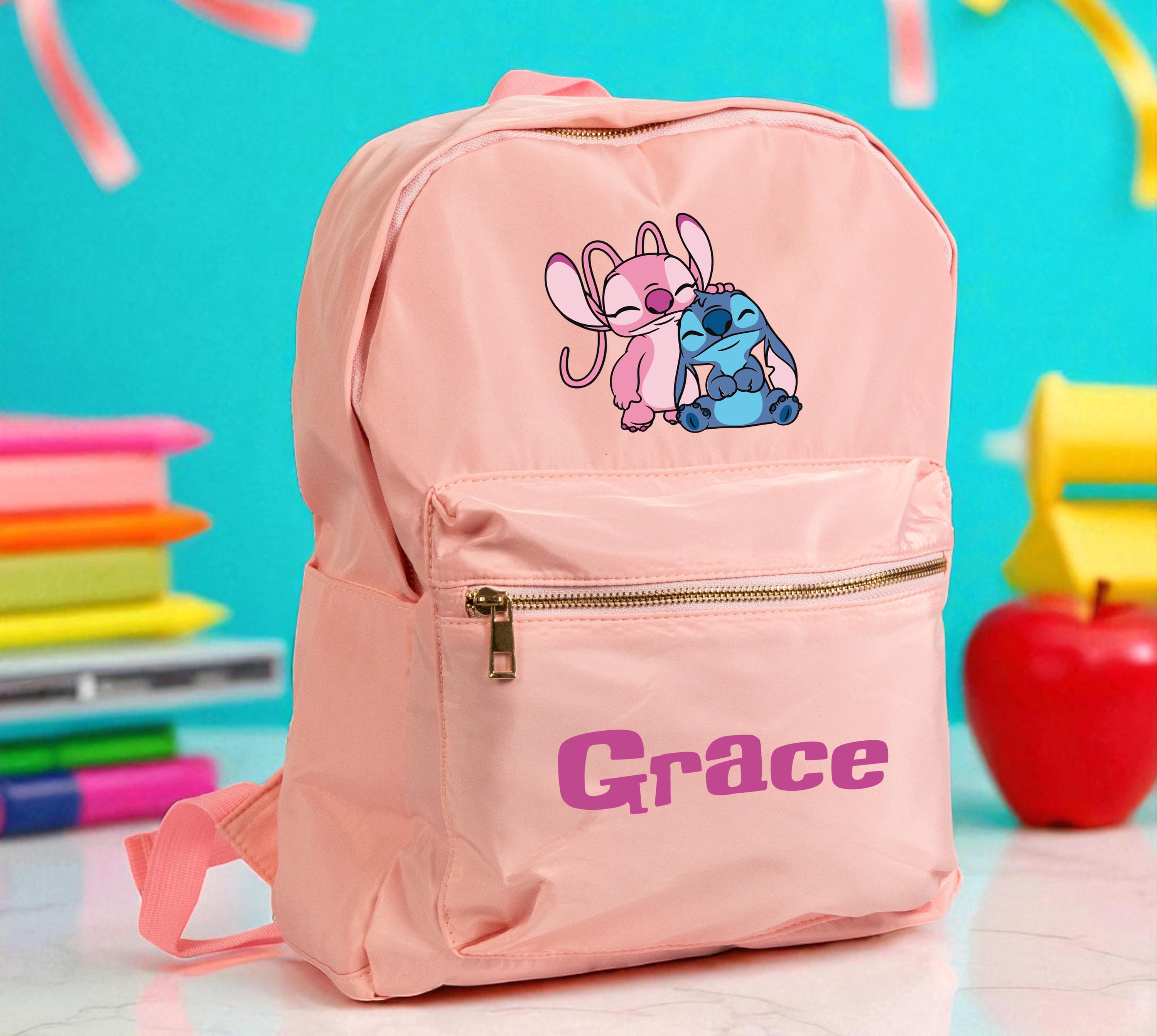 Angel and Stitch Backpack, Stitch Lover Kids School Set, Back to