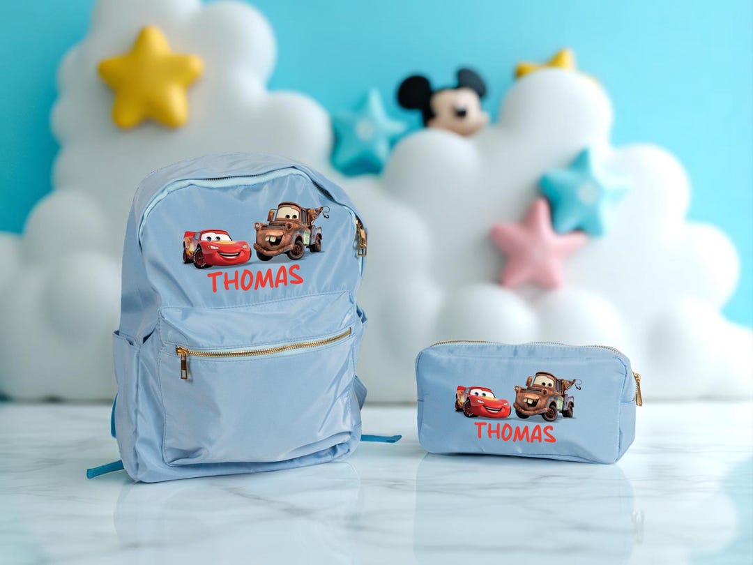 Personalized Disney Cars Backpack Set, Mcqueen and Matter School ...
