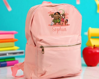 Moana School Bag For Boys Girls, Custom Name School Bag, Daycare Bag, Personalized Name Backpack Set, Disney Kid School Supplies