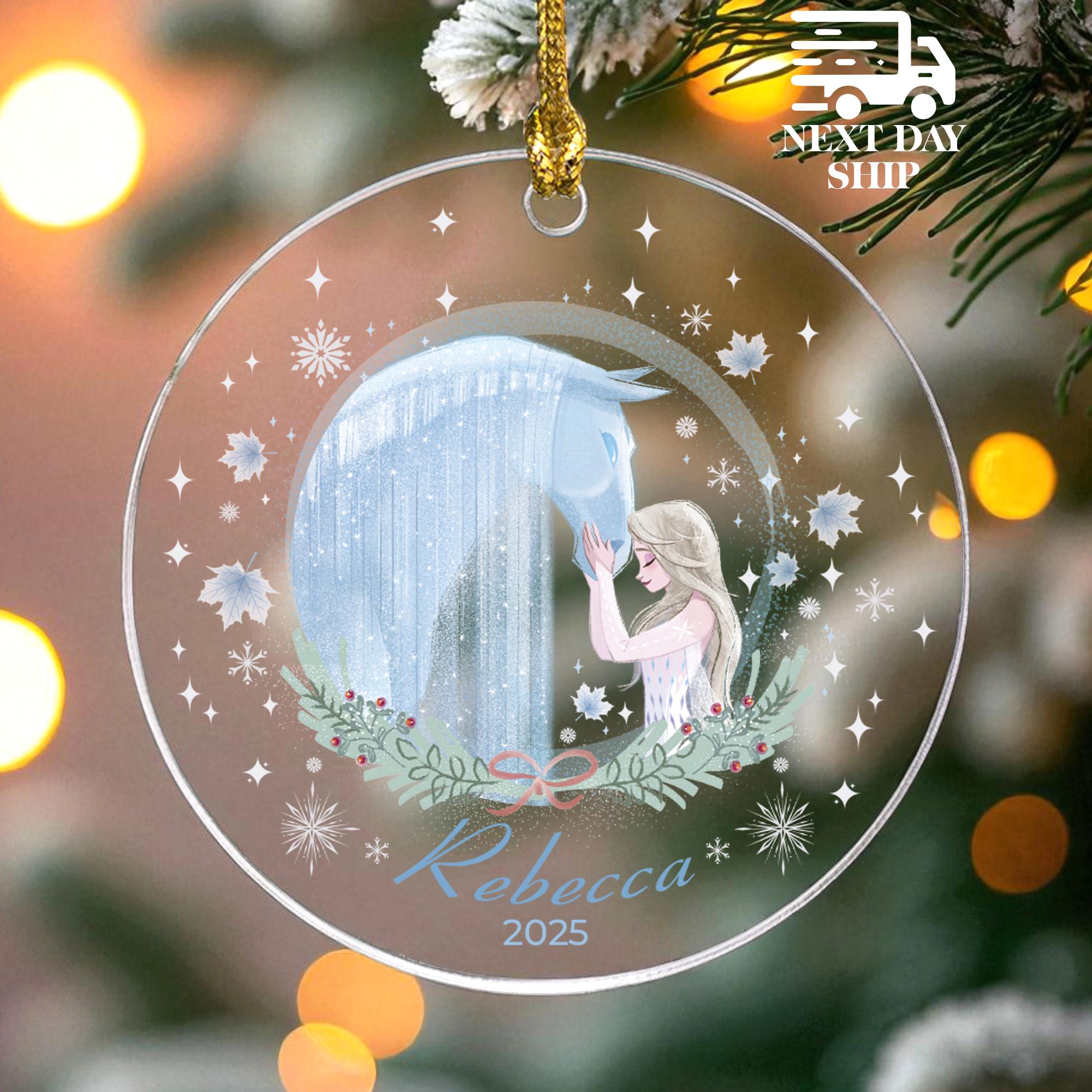 Queen Elsa And The Nokk Christmas Ornament, Custom Name Decoration, Ice Princess Holiday Gift, Gift for Girls And Disney Frozen Enthusiast