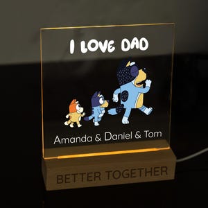 Personalized Acrylic Night Light with Engraved Base, Custom Couple Gift, Best Friend Present, Sister Gift, Anniversary Decor, Name Sign