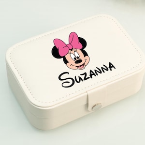 Minnie Mouse Jewelry Box, Personalized Christmas Gifts for Her, Disney Jewelry Box, Girls Christmas Presents, Custom Disney Jewelry Storage