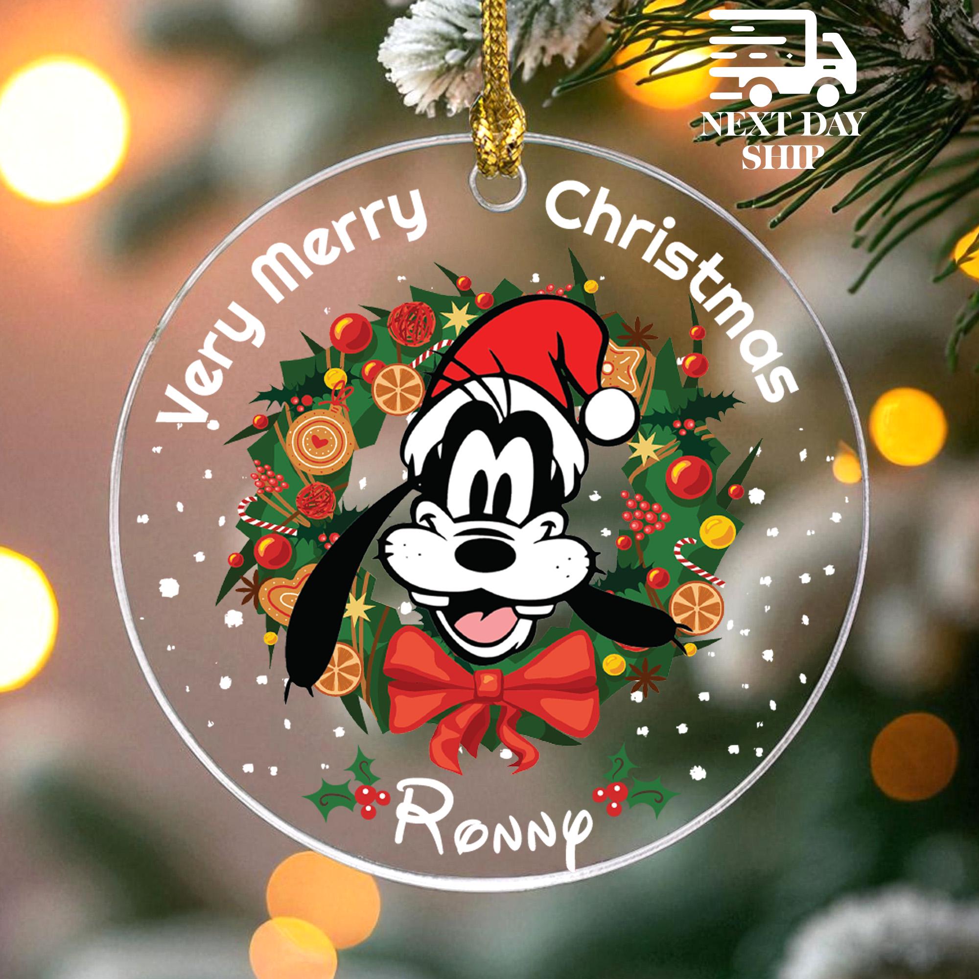 Goofy Very Merry Christmas Ornament, Holiday Present For Kids, Custom Name Gift for Disney Enthusiasts, Disney Lovers Keepsake
