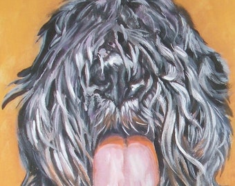 BOUVIER Des Flandres DOG ART portrait print of LAShepard painting 11X14