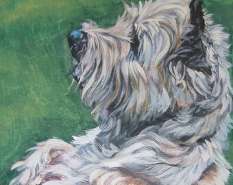 CAIRN TERRIER dog art canvas PRINT of LAShepard painting 11x14