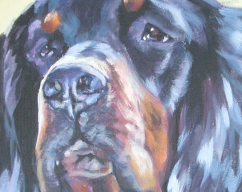 ゴードン・セッター 犬アート 肖像画 LAShepard 絵画 12x16