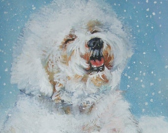 BICHON FRISE dog art PRINT of LAShepard painting 11x14