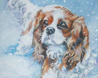 CAVALIER King Charles Spaniel dog ART PRINT of LAShepard painting 8x10