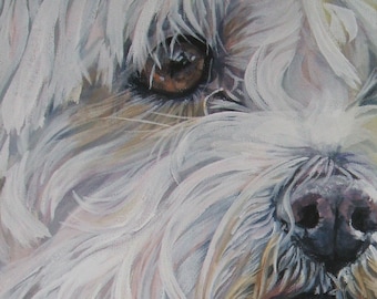 MALTESE dog art PORTRAIT canvas PRINT of LAShepard painting 8x10"