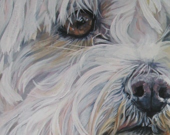 MALTESE dog art portrait PRINT of LA Shepard painting 11x14