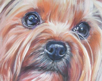 Yorkshire Terrier YORKIE dog ART portrait PRINT of LAShepard painting  8x10