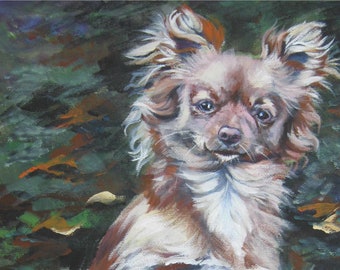 CHIHUAHUA dog art canvas PRINT of LA Shepard painting 8x10