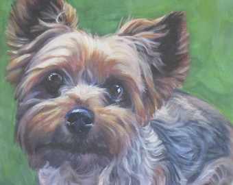 YORKSHIRE TERRIER yorkie dog art PRINT of LAShepard painting 12x16