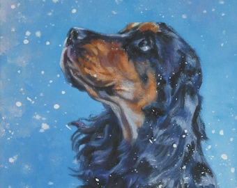 English COCKER Spaniel dog art portrait PRINT of LA Shepard painting 8x10