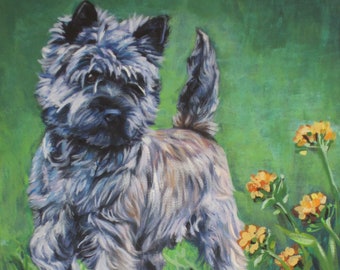 CAIRN TERRIER dog art PRINT of LAShepard painting 8x10"