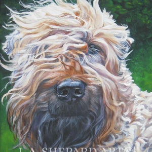 WHEATEN Terrier dog art PORTRAIT canvas PRINT of LAShepard painting 8x10&quot;