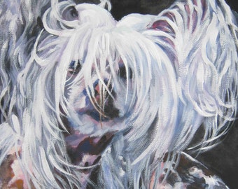 CHINESE CRESTED dog ART portrait canvas print of LAShepard painting 8x10