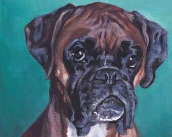 BUSTED BOXERS Fawn & White Signed 8x10 Dog Art PRINT of