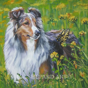 SHETLAND SHEEPDOG Sheltie Hund ART Leinwanddruck von LAShepard Gemälde 12x12