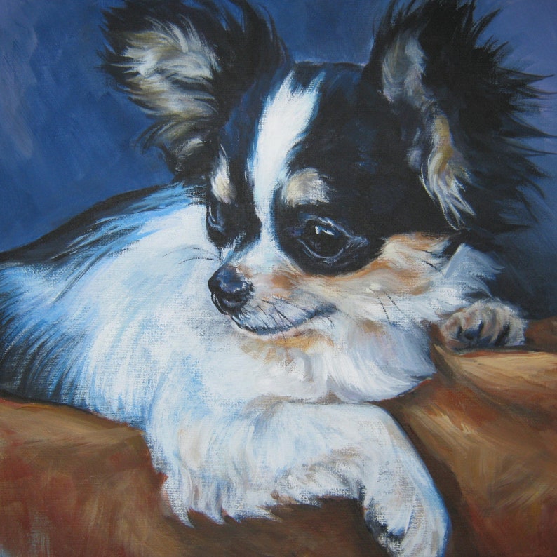 Chihuahua dog art portrait print of LAShepard painting 12x12 image 1