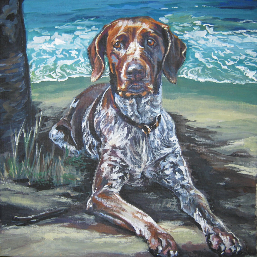 Gsp German Shorthaired Pointer Dog Art CANVAS Print of LA Shepard ...