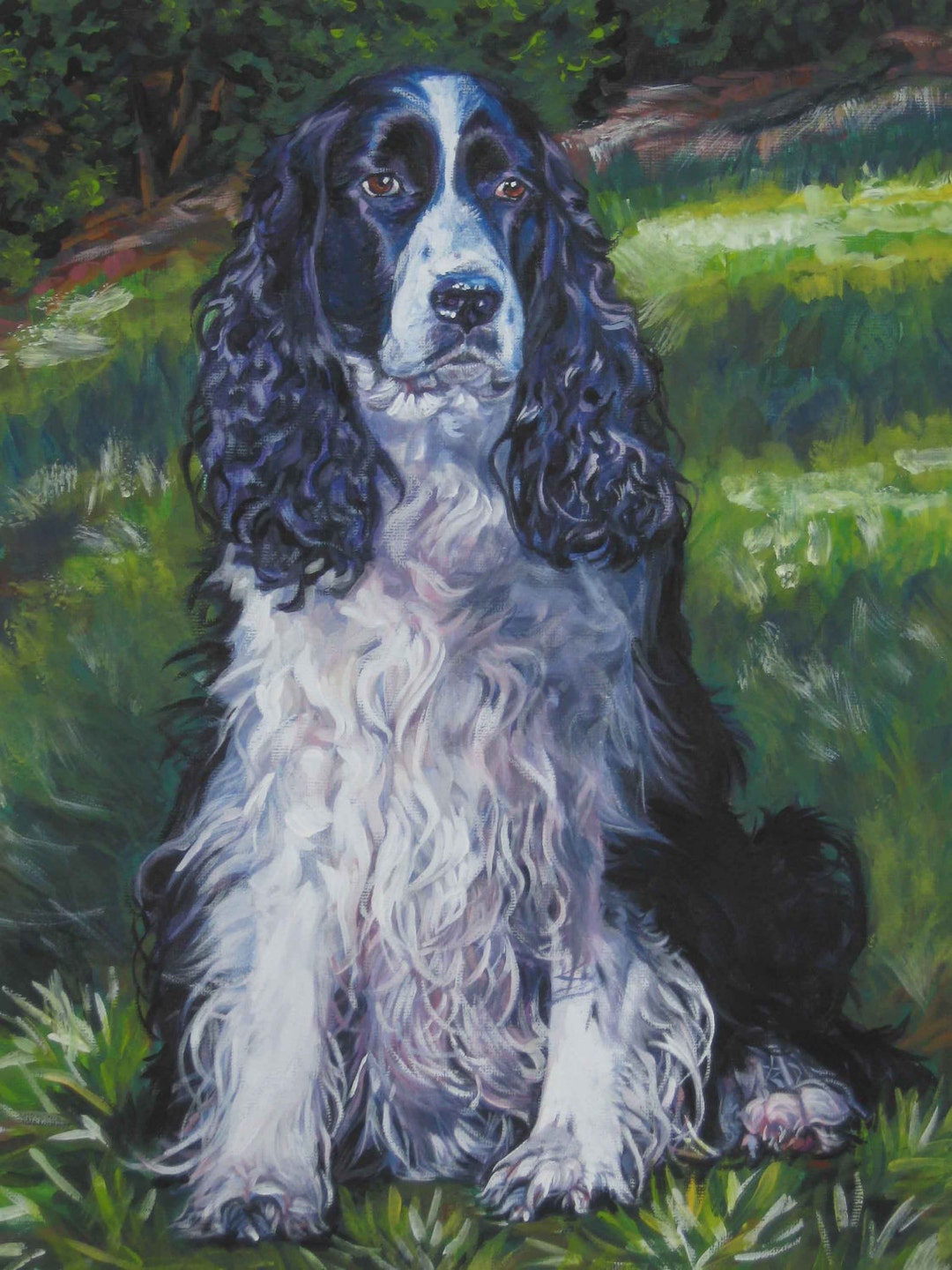 English Springer Spaniel Art Print CANVAS Print of LA Shepard Painting ...