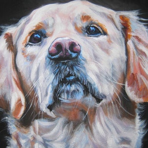 Golden Retriever Dog art CANVAS print of L.A.Shepard painting 12x16" dog portrait