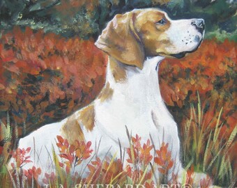 ENGLISH POINTER dog art portrait PRINT of LAShepard painting 8x8