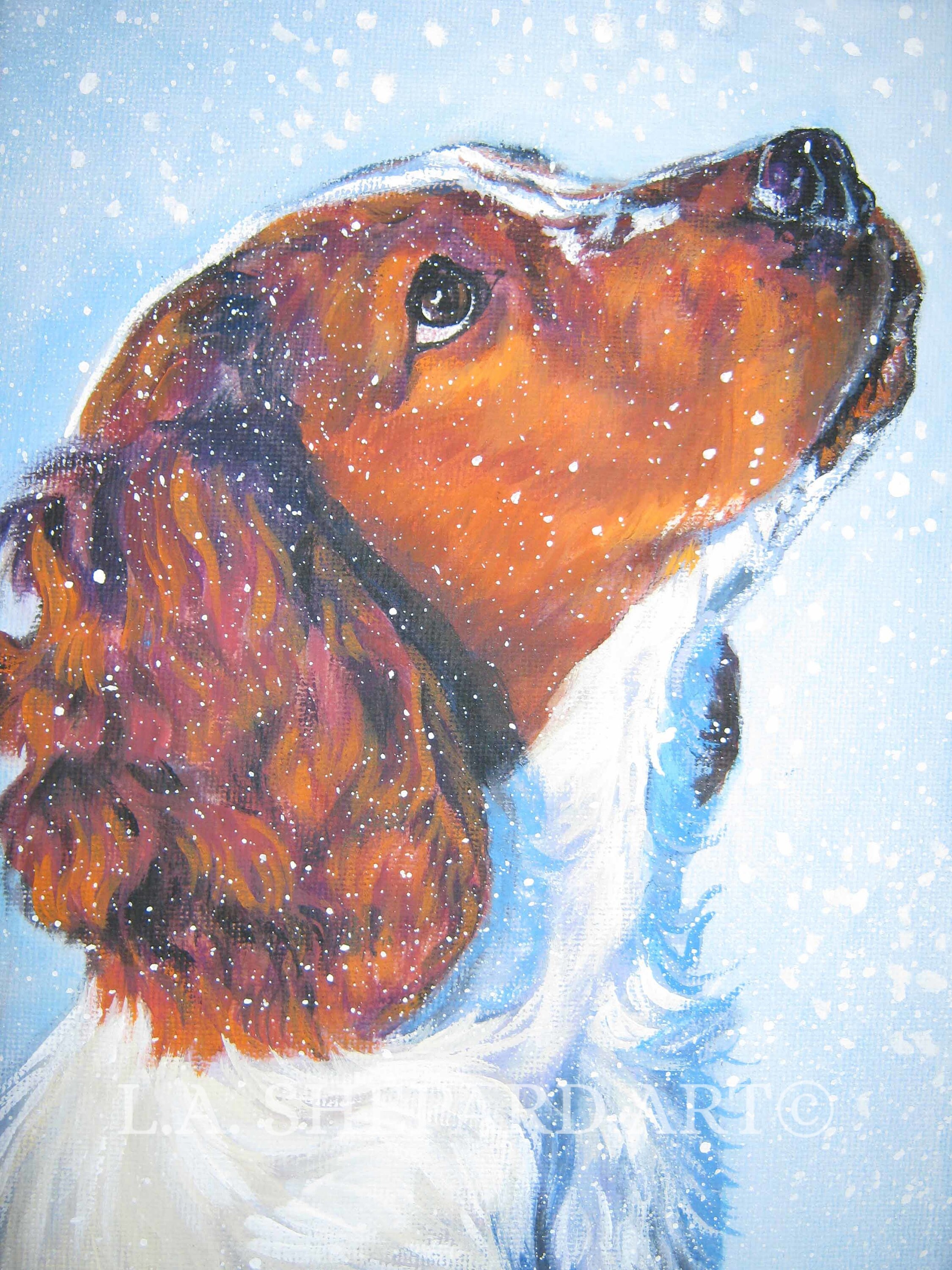 Welsh Springer Spaniel Dog Portrait Art PRINT of Lashepard - Etsy