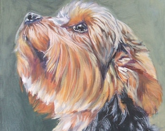 Yorkshire Terrier YORKIE PORTRAIT canvas PRINT of LAShepard painting 12x16" dog art