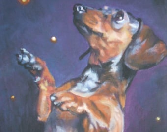 TECKEL hond ART PRINT van LAShepard schilderij 11x14"