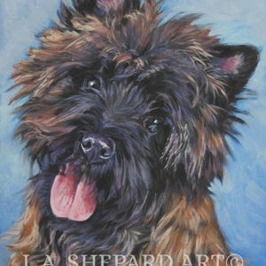 CAIRN TERRIER dog art portrait Canvas PRINT of LAShepard painting 8x10"