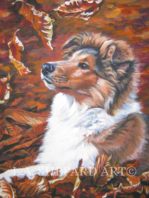 アクリル画 犬 絵画 アート 原画 一点物 子犬と海 手描きアクリル画 F6