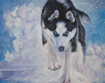 渡辺■HUSKY VOICE_ハスキーボイス_九州パンク_ソノシート_新品 Siberian Husky Dog Art CANVAS Print of LA Shepard Painting 8x8 - Etsy