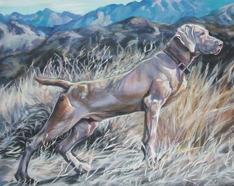 Weimaraner Kunstdruck CANVAS Druck von LA Shepard Malerei 8x10 Hund Haustier Kunst