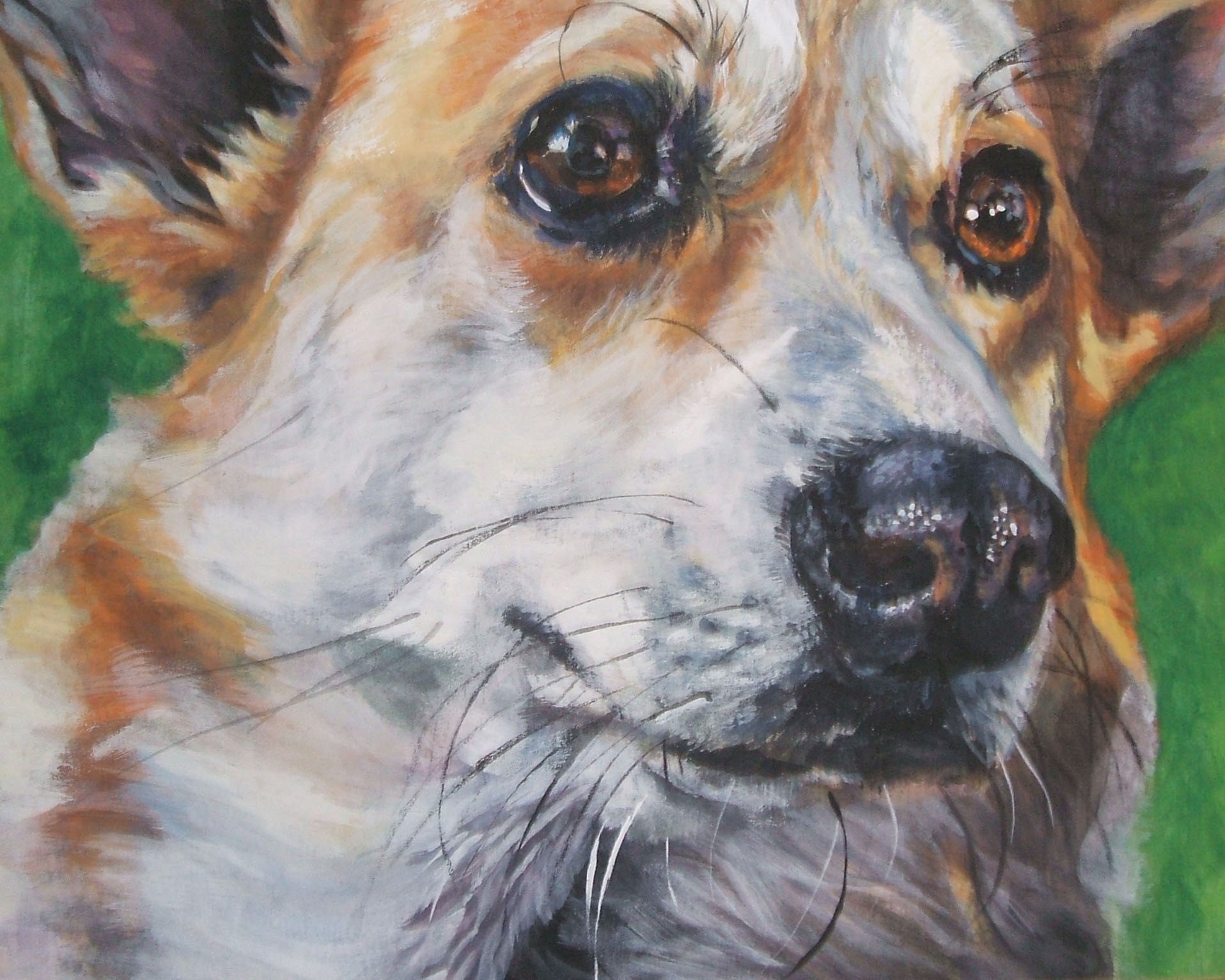 Корги картина маслом