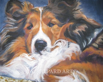 Shetland Sheepdog SHELTIE PORTRAIT dog ART print of LAShepard painting 8x10