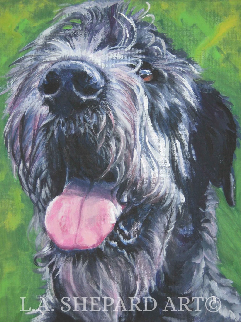 IRISH WOLFHOUND dog art portrait canvas PRINT of LAShepard painting 8x10 image 1